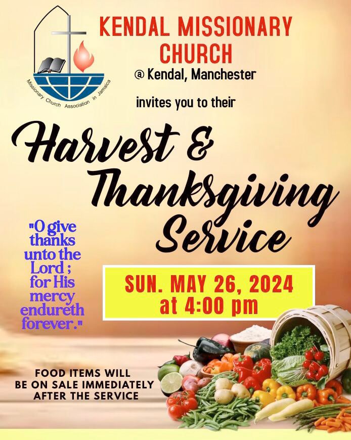 Kendal Missionary Church Harvest 2024 Poster