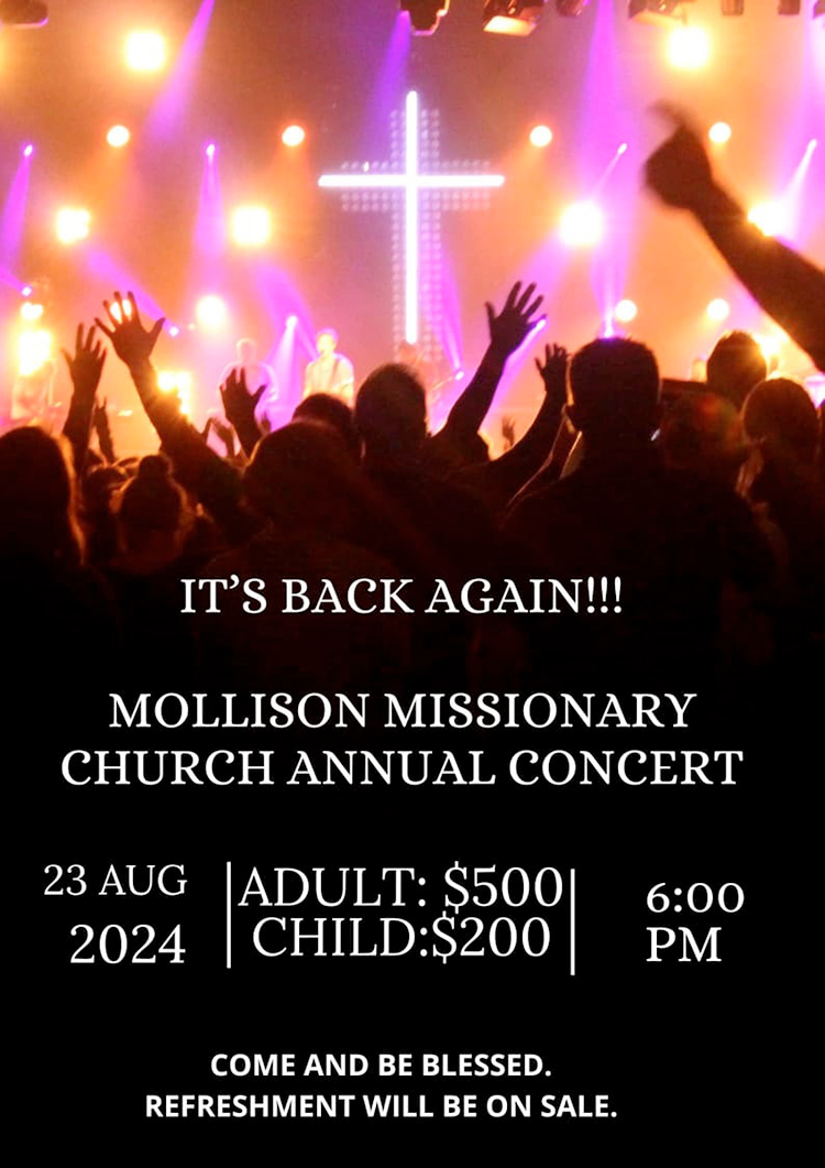 Mollison Missionary Church Annual Concert Poster